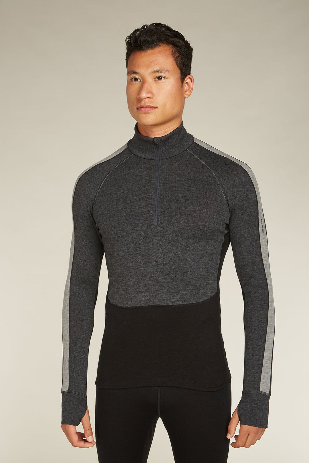 Mens 260 ZoneKnit™ LS Half Zip Thermal Top Jet HTHR / Black BA56HF