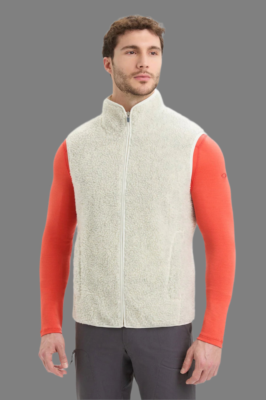 Mens RealFleece™ Merino High Pile Vest Ecru Heather/Snow 0A56NZ