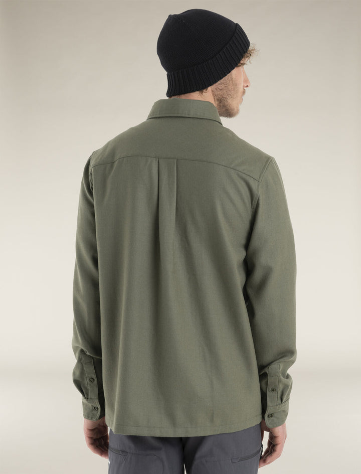 Mens Merino 200 Dawnder Long Sleeve Flannel Shirt Loden 0A56QX 