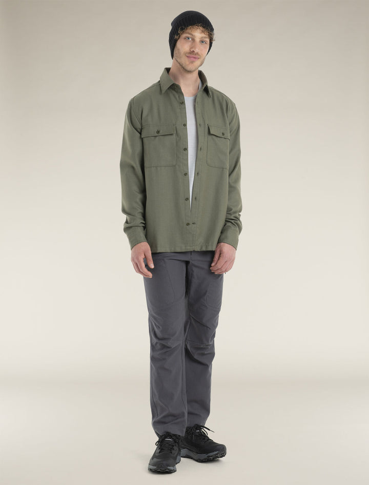 Mens Merino 200 Dawnder Long Sleeve Flannel Shirt Loden 0A56QX 