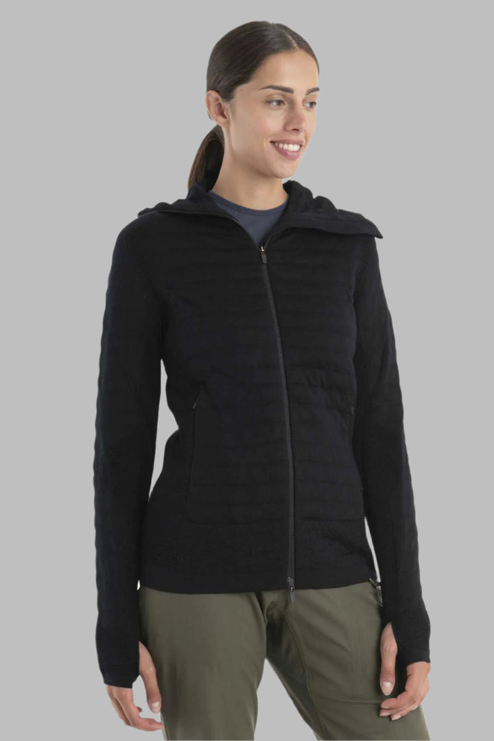 Womens ZoneKnit™ Merino Explore Long Sleeve Zip Hoodie Black 0A56SD