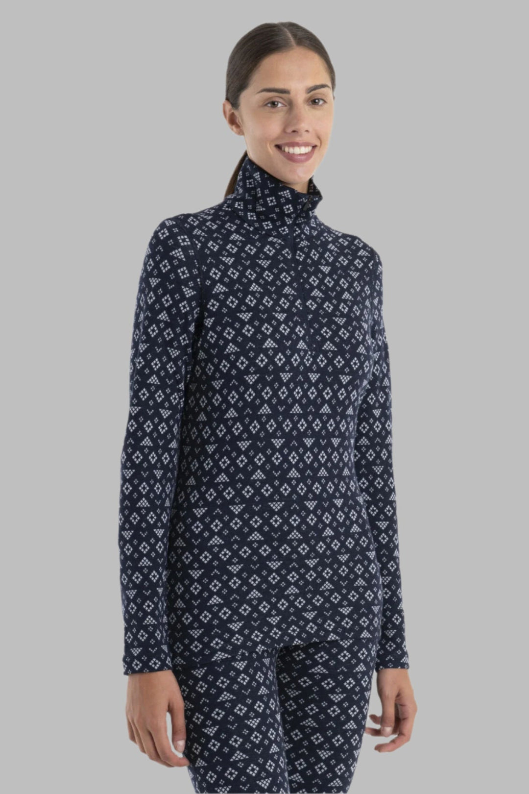 Womens Merino 260 Vertex LS Half Zip Thermal Top First Snow Midnight Navy/Snow 0A56V3