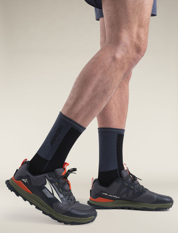 Mens Merino Blend Run+ Ultralight Crew Socks Black/Graphite 0A56VL
