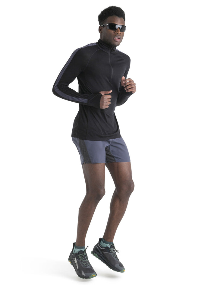 Mens Merino Blend 125 ZoneKnit™ LS Half Zip Thermal Top Black BA56VX