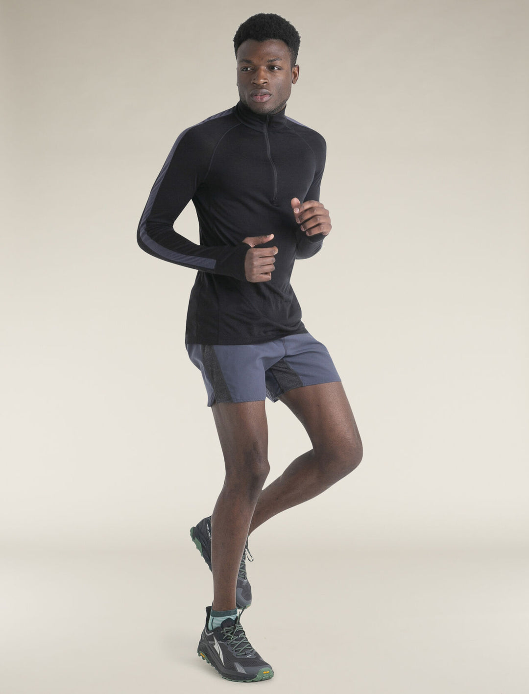 Mens Merino Blend 125 ZoneKnit™ LS Half Zip Thermal Top Black BA56VX