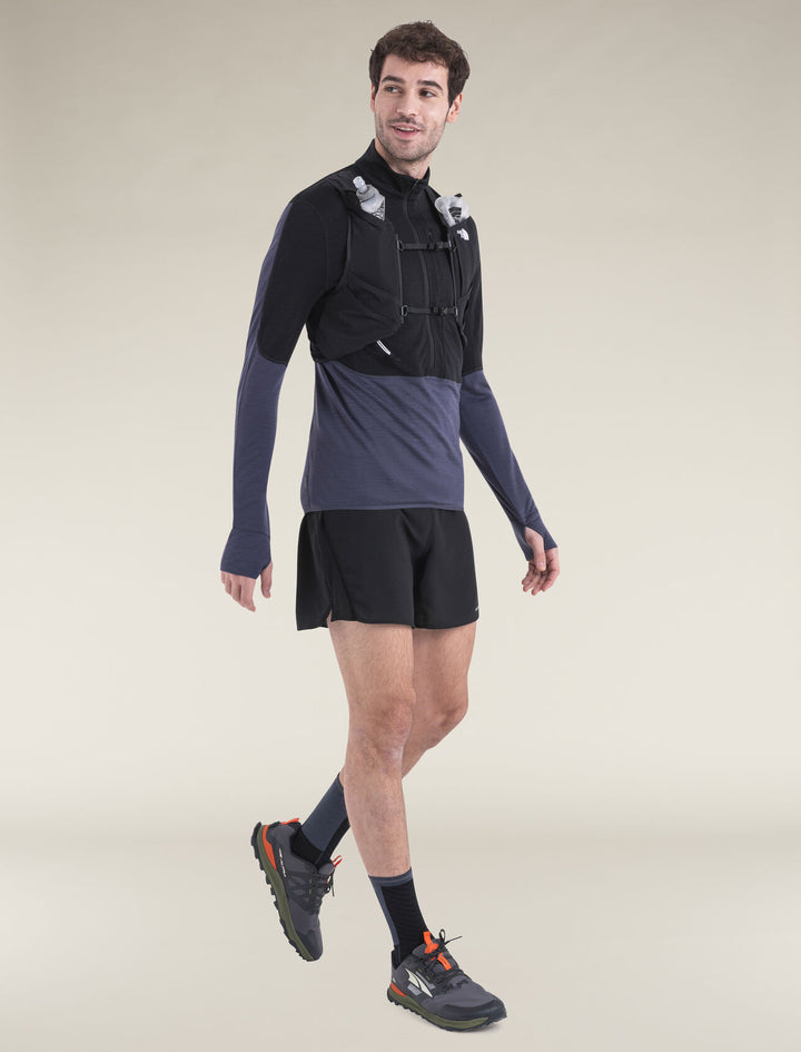 Mens Merino Blend 200 Realfleece™ Descender L S Half Zip Jacket Black/Graphite BA56VY