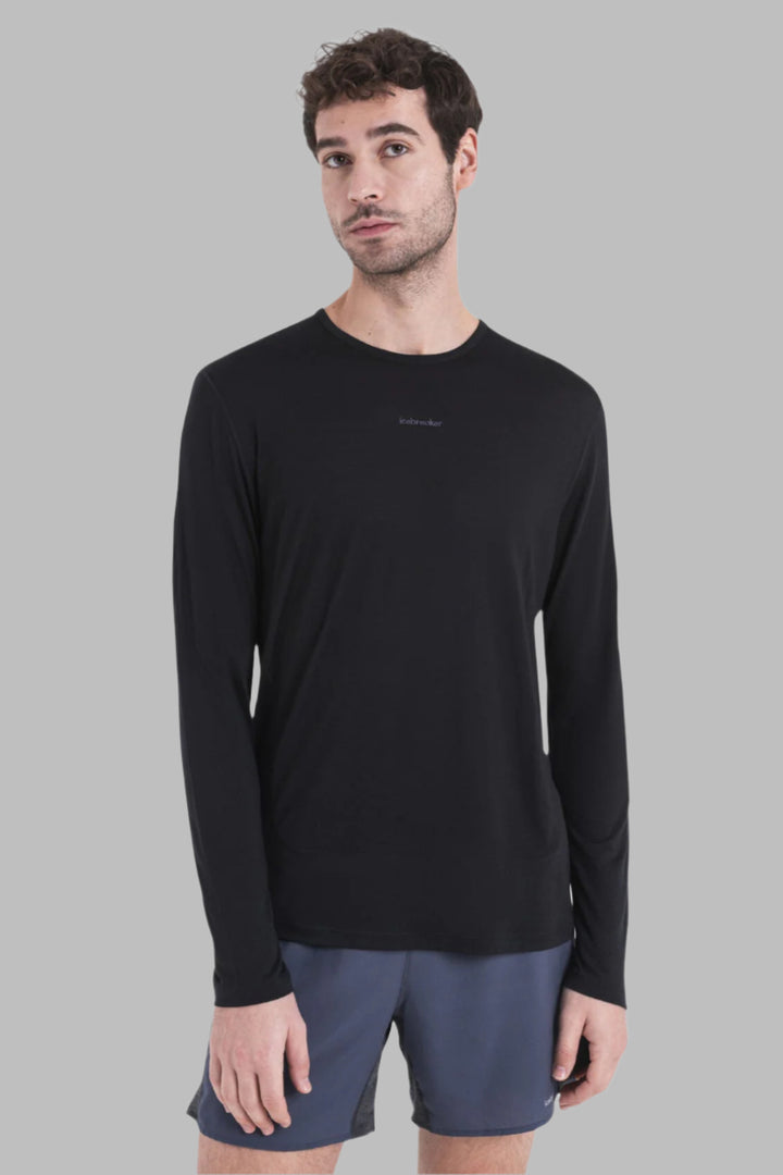 Mens 125 ZoneKnit™ Merino Blend Energy Wind LS Tee Black 0A56W8