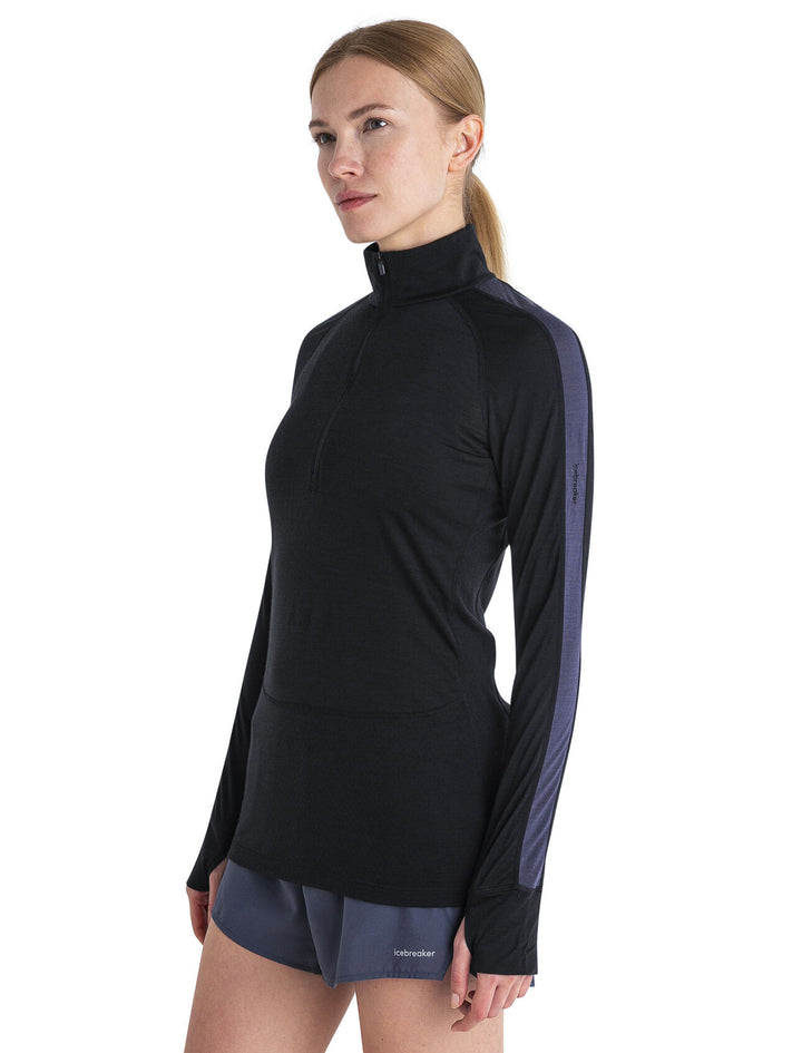 Womens 125 ZoneKnit™ LS Half Zip Thermal Top Black 0A56XF