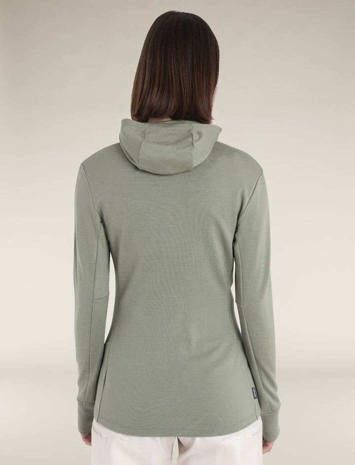 Womens Merino 260 Quantum Long Sleeve Zip Hoodie Lichen BA56XR