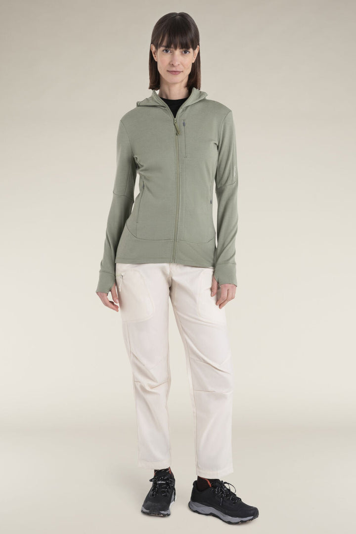 Womens Merino 260 Quantum Long Sleeve Zip Hoodie Lichen BA56XR