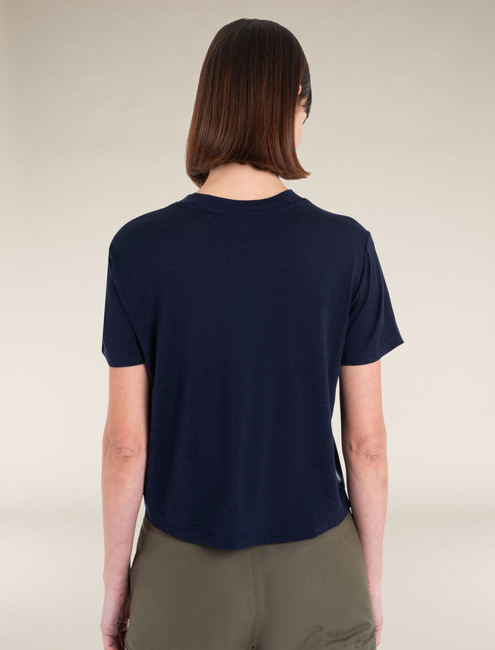 Womens Merino 150 Tech Lite SS Crop T-Shirt Midnight Navy 0A56Y2