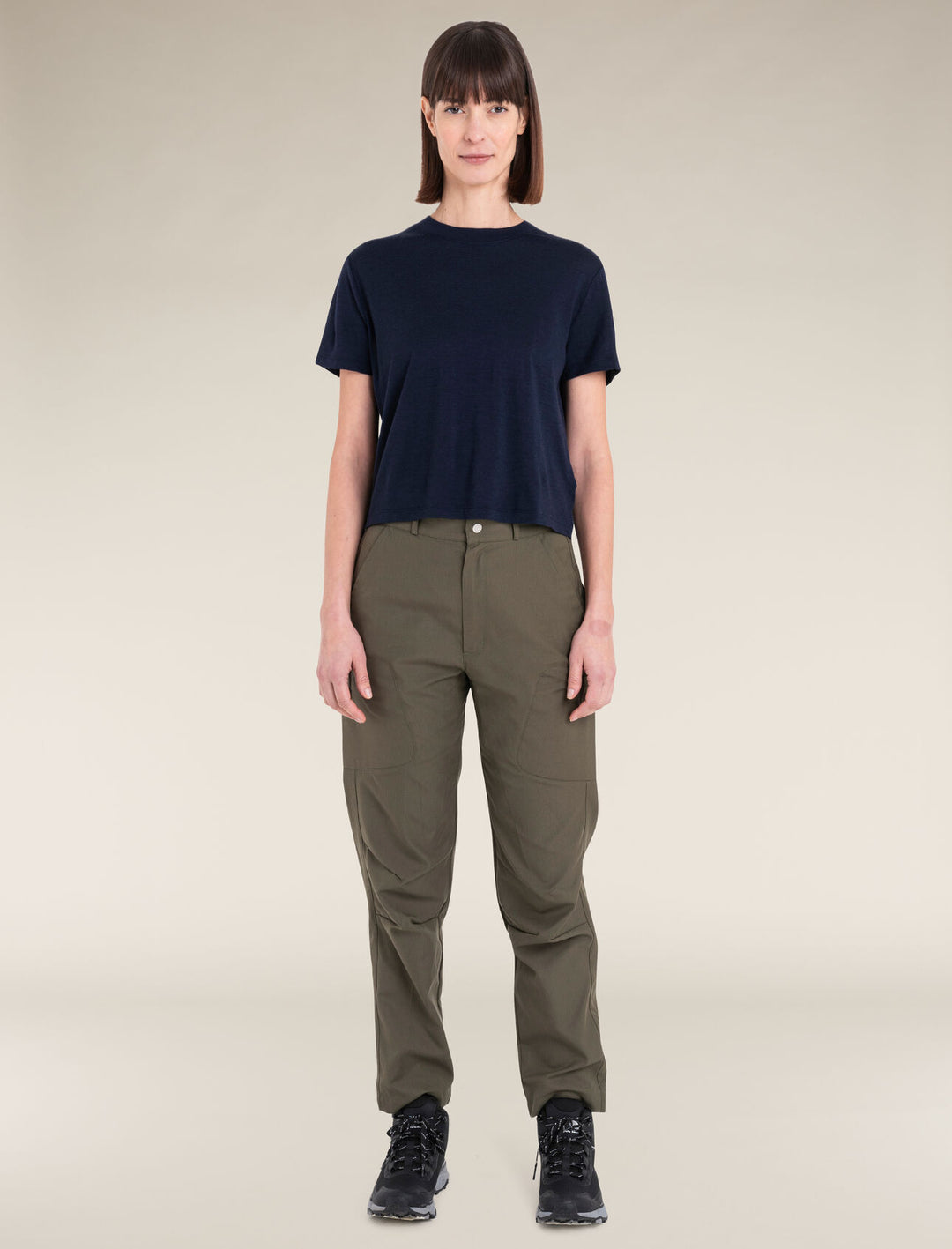 Womens Merino 150 Tech Lite SS Crop T-Shirt Midnight Navy 0A56Y2
