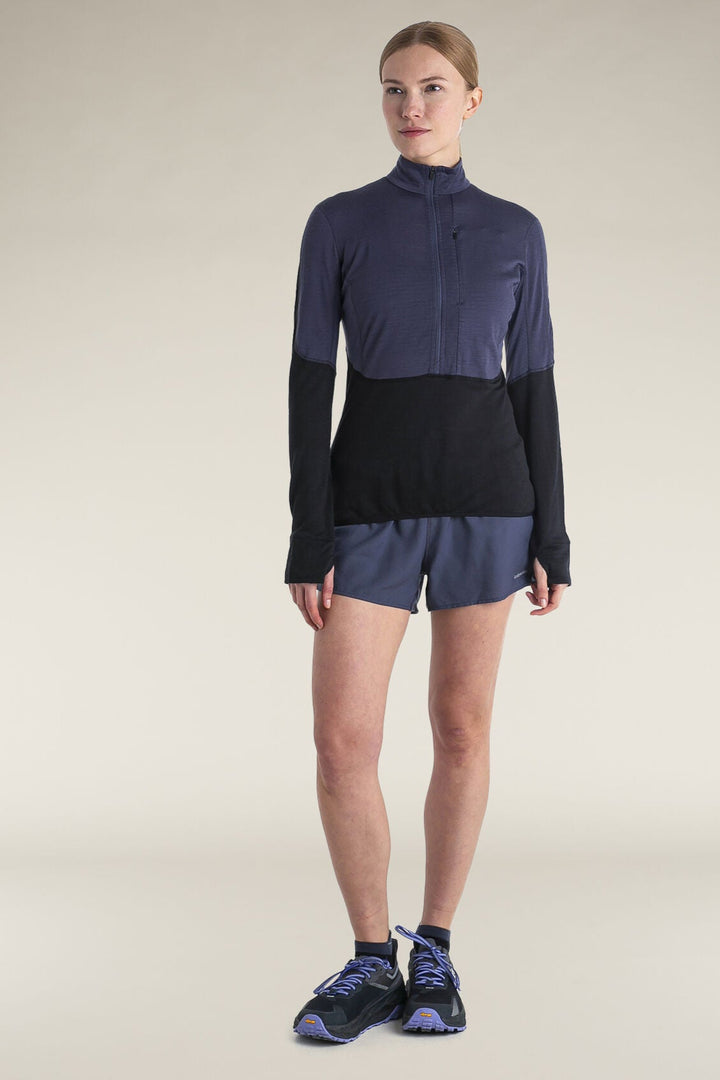 Womens Merino Blend 200 Realfleece™ Descender L S Half Zip Jacket Graphite/Black BA56YM