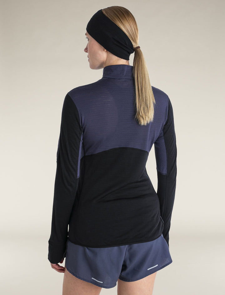 Womens Merino Blend 200 Realfleece™ Descender L S Half Zip Jacket Graphite/Black BA56YM
