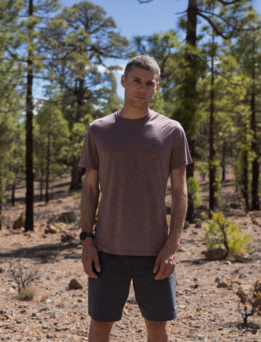 Mens Merino Blend 125 Cool-Lite™ Sphere S S T-Shirt Carob Heather 0A56ZM