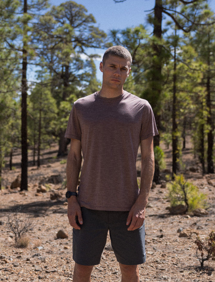 Mens Merino Blend 125 Cool-Lite™ Sphere S S T-Shirt Carob Heather 0A56ZM