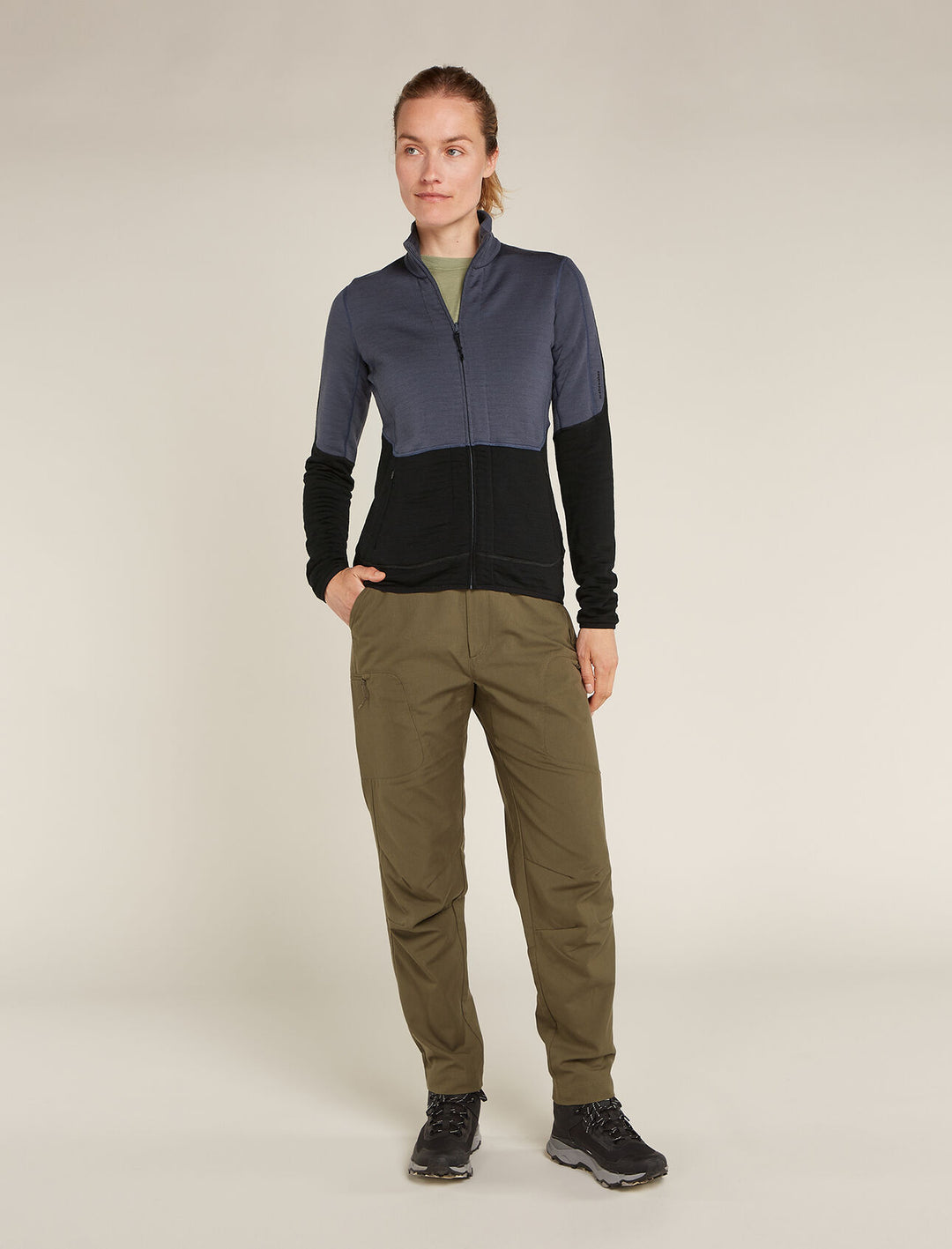 Womens Merino 400 RealFleece™ Descender LS Zip Jacket Graphite Black 0A571P