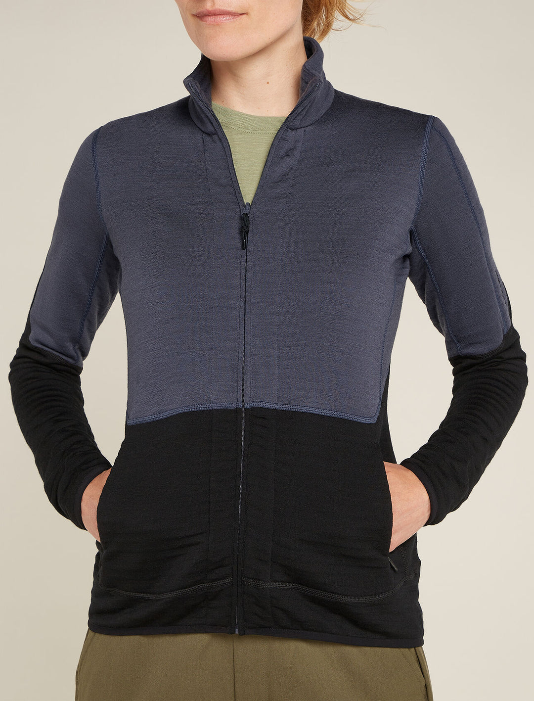 Womens Merino 400 RealFleece™ Descender LS Zip Jacket Graphite Black 0A571P