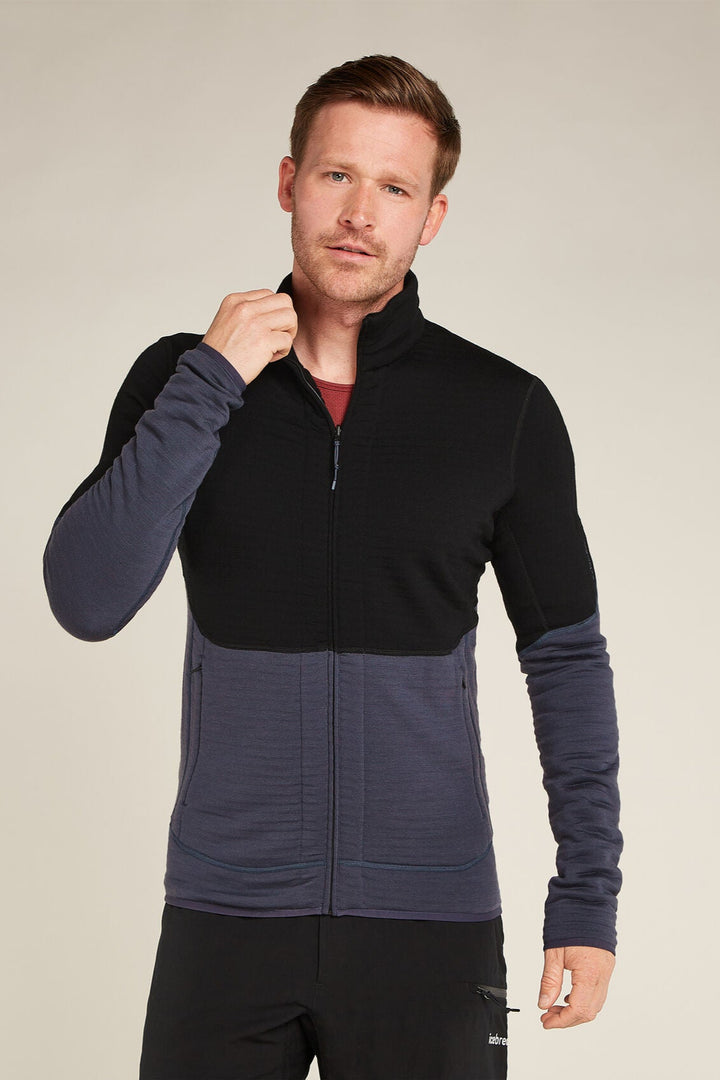 Mens Merino 400 RealFleece™ Descender Long Sleeve Zip Black 0A571Q