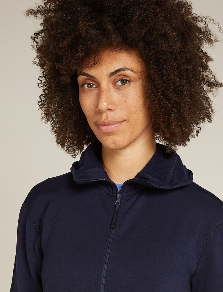 Womens Merino 360 Realfleece™ Elemental Long Sleeve Zip Hoodie Midnight Navy 0A571T