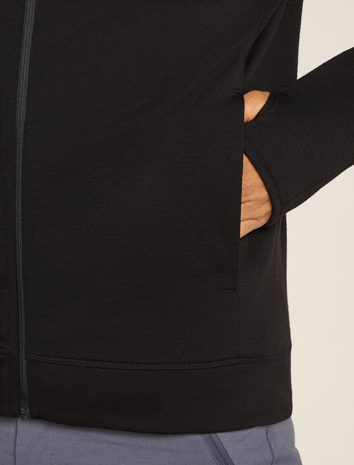 Mens Merino 360 Realfleece™ Elemental Long Sleeve Zip Hoodie Black 0A571U