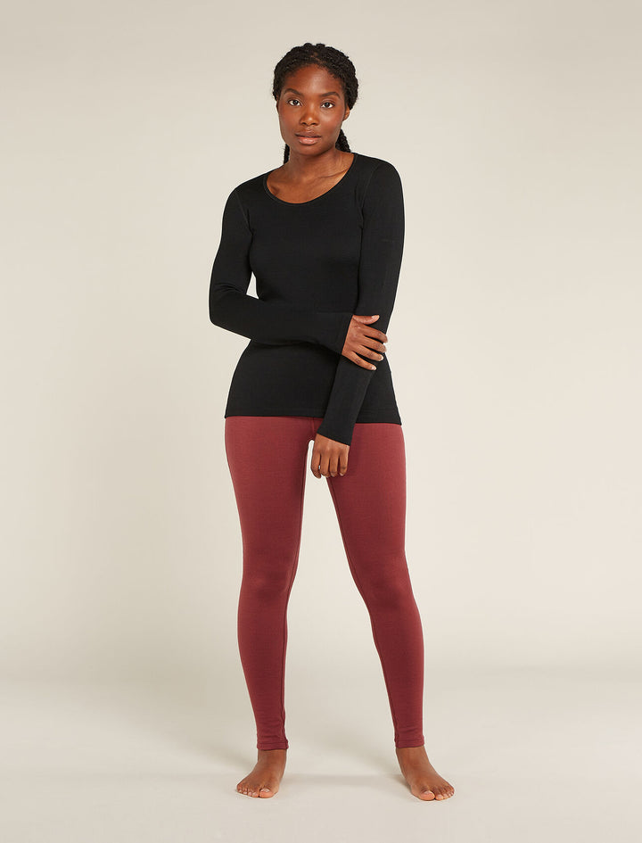Womens Merino 260 Tech Long Sleeve Scoop Thermal Top Black 0A5727