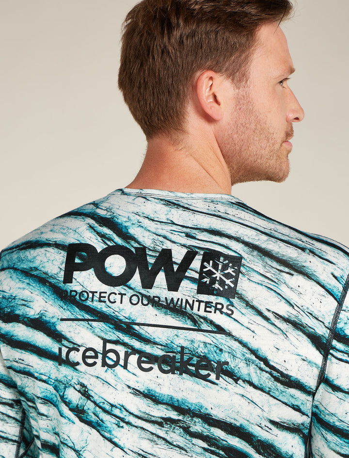 Mens Merino 200 Oasis LS Crewe Thermal Top POW AOP Snow 0A5733
