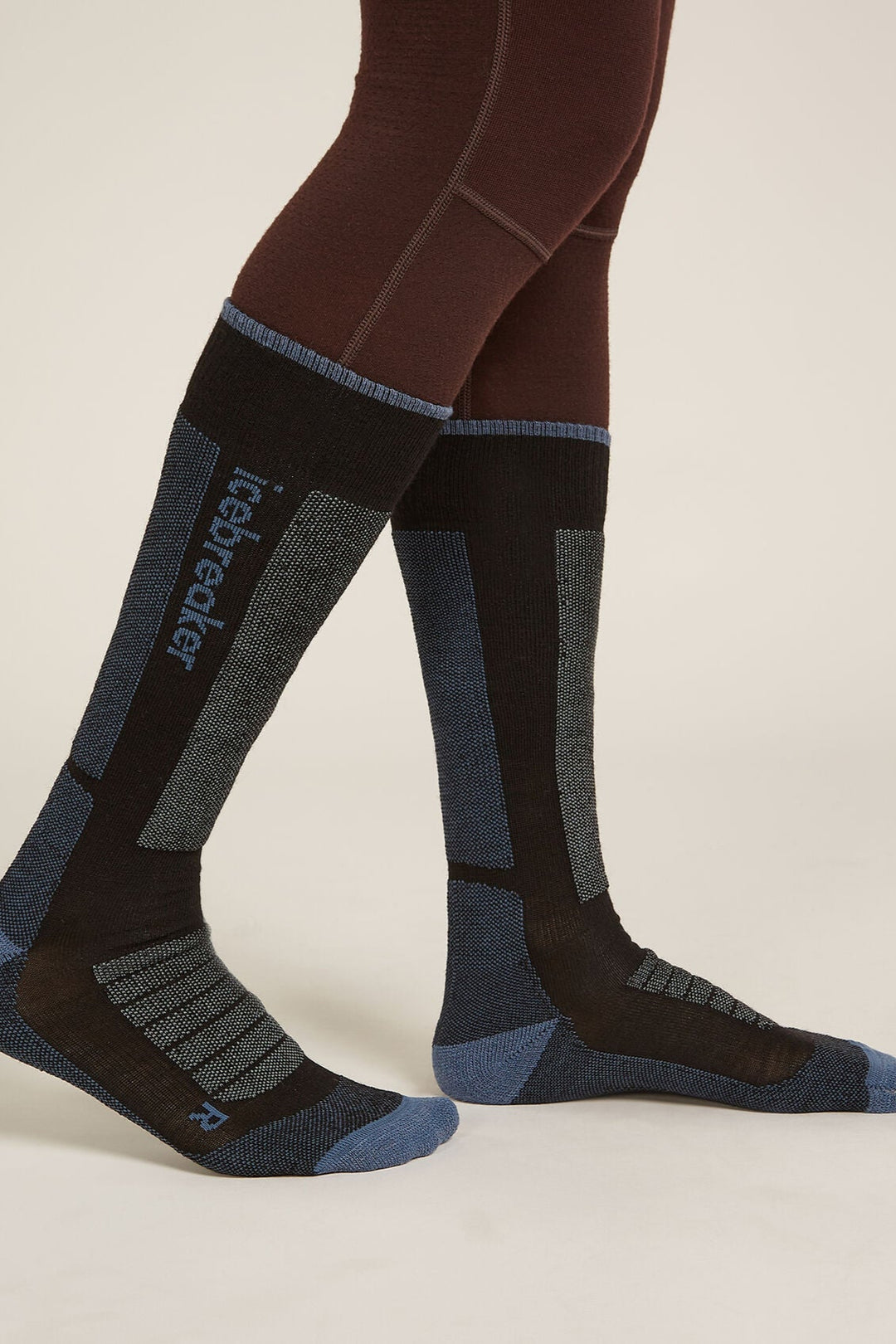 Womens Merino Ski+ Light Over The Calf Socks Black/Dawn/Graphite  0A573U