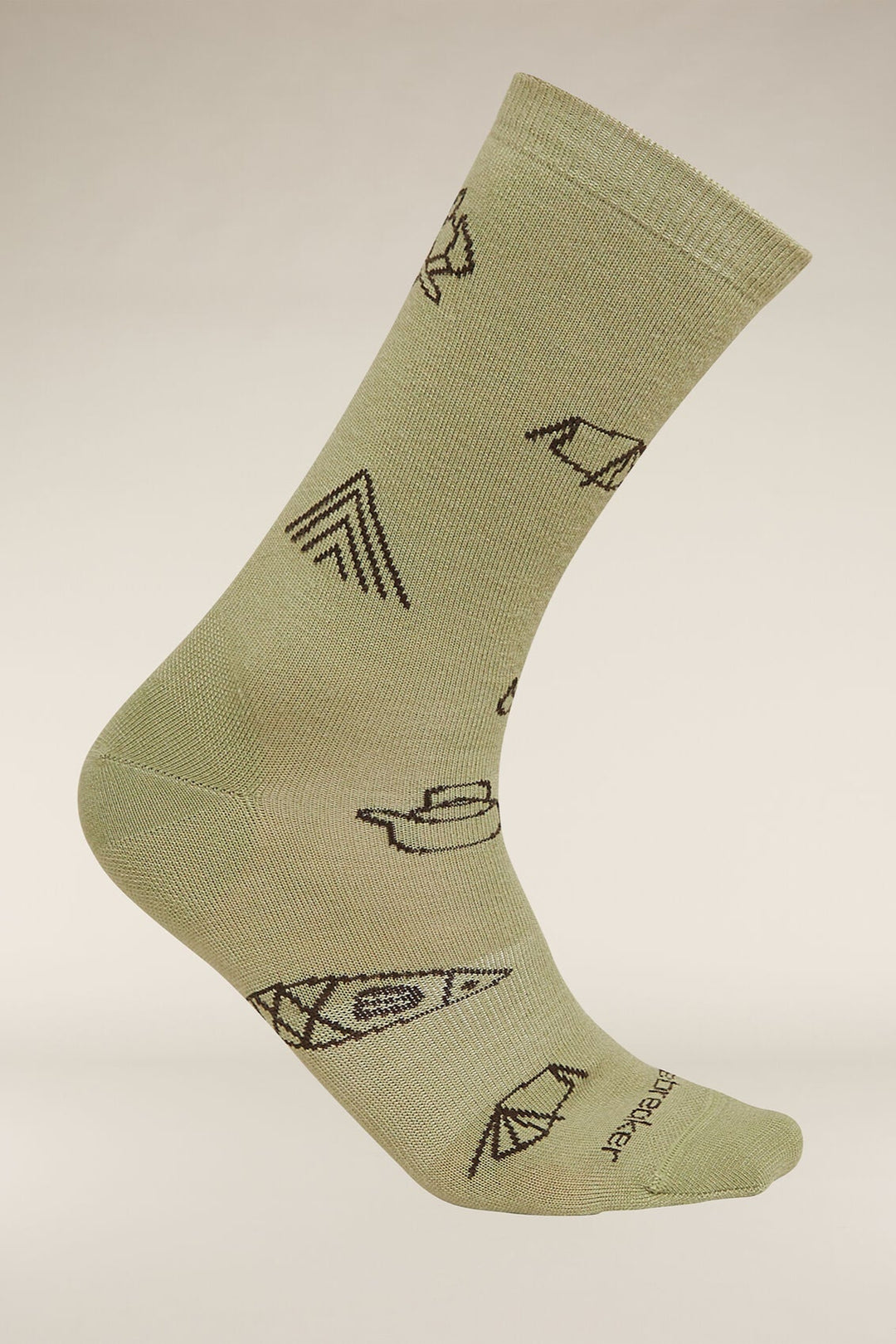 Mens Merino Lifestyle Ultralight Crew Socks Camp Essentials Lichen/Bittersweet 0A574E