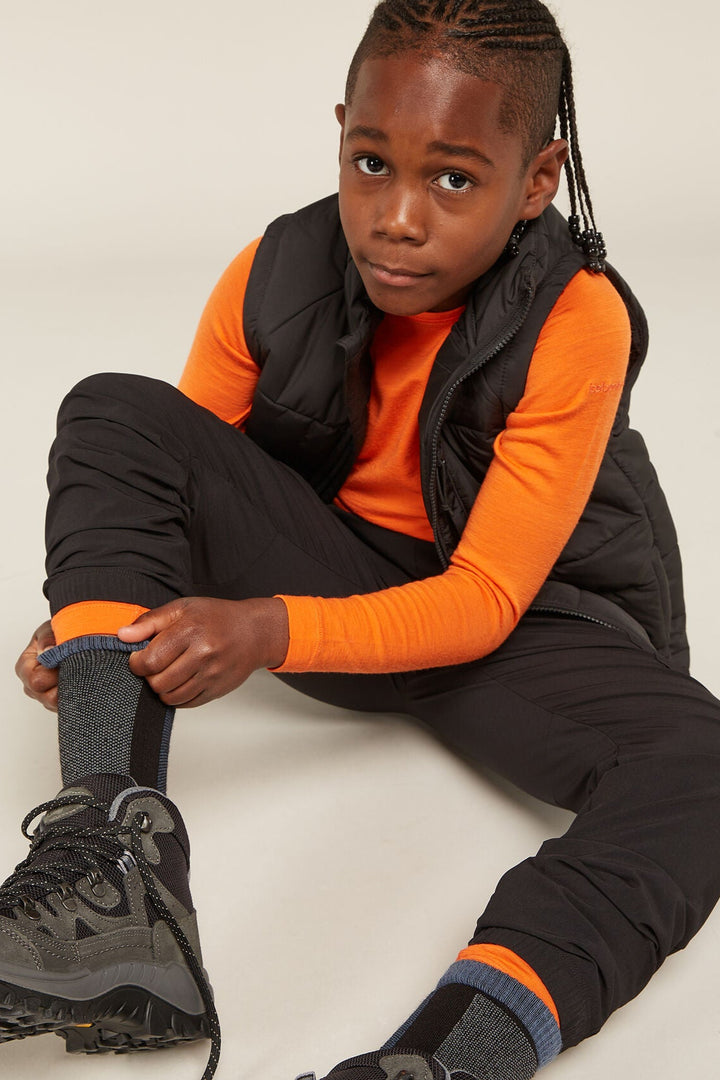 Kids' Merino Ski+ Medium Over The Calf Socks Black/Dawn 0A574F