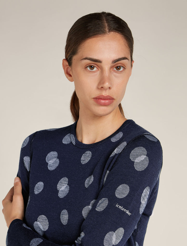 Womens Merino 260 Vertex LS Crewe Thermal Top Falling Flakes Midnight Navy /Snow 0A574L