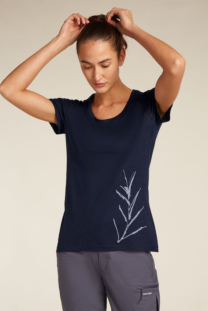 Womens Merino 150 Tech Lite S S Scoop T-Shirt Tee Panax Midnight Navy A576Q