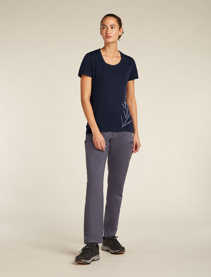 Womens Merino 150 Tech Lite S S Scoop T-Shirt Tee Panax Midnight Navy A576Q