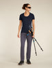 Womens Merino 150 Tech Lite S S Scoop T-Shirt Tee Panax Midnight Navy A576Q