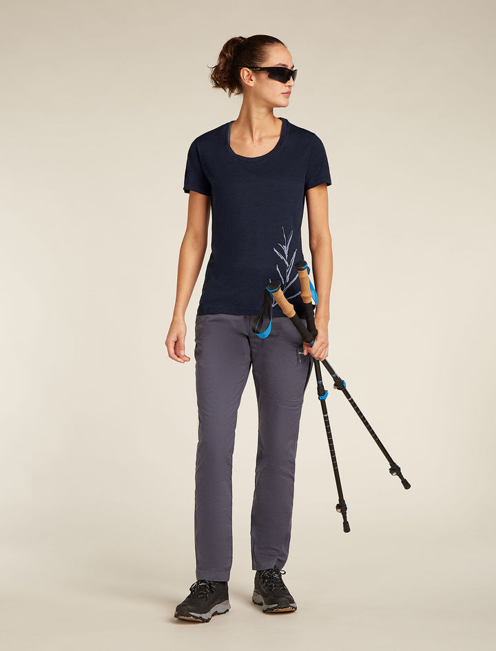 Womens Merino 150 Tech Lite S S Scoop T-Shirt Tee Panax Midnight Navy A576Q