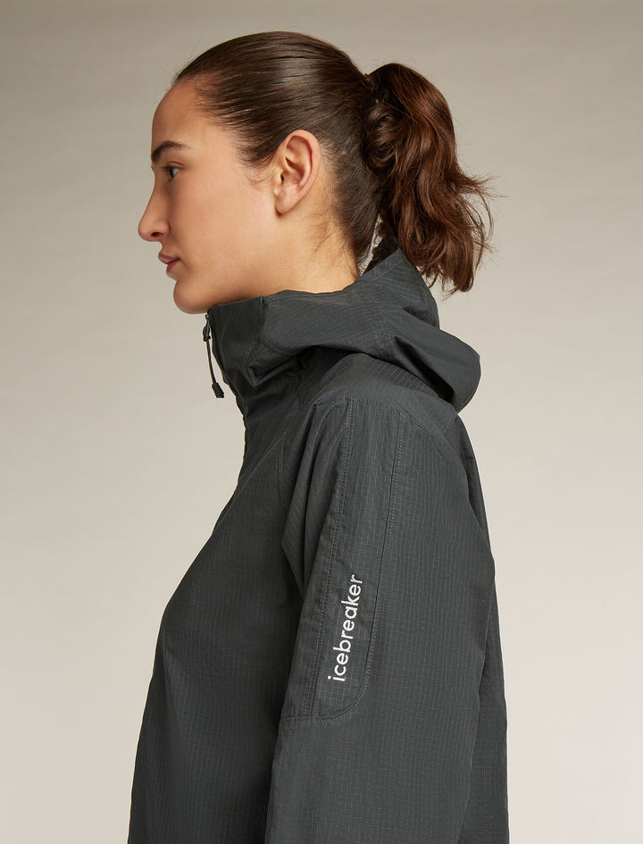 Womens Shell+™ Cotton Elevation Windbreaker Jacket Obsidian  0A577R