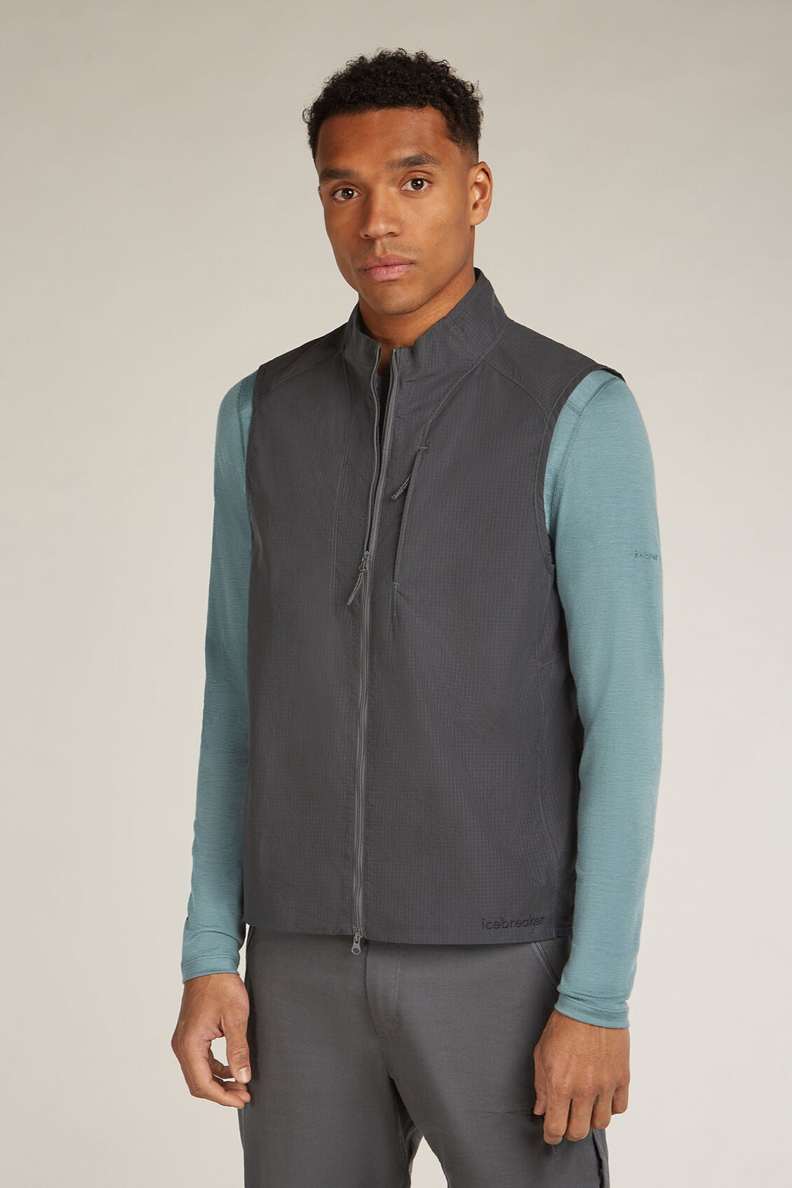 Mens Shell+™ Cotton Elevation Windbreaker Vest Obsidian
