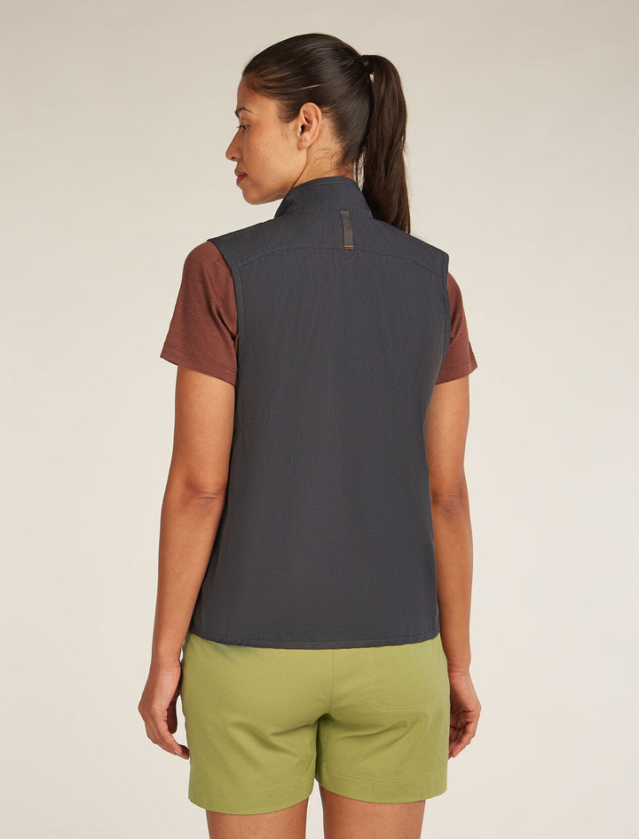 Womens Shell+™ Cotton Elevation Windbreaker Vest Obsidian  0A577T