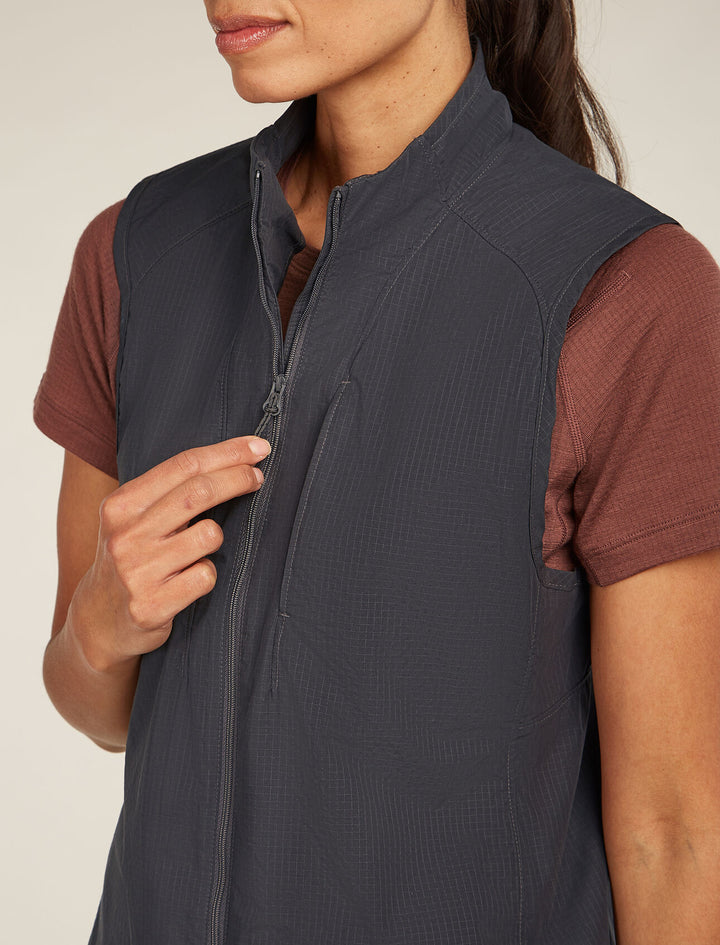 Womens Shell+™ Cotton Elevation Windbreaker Vest Obsidian  0A577T