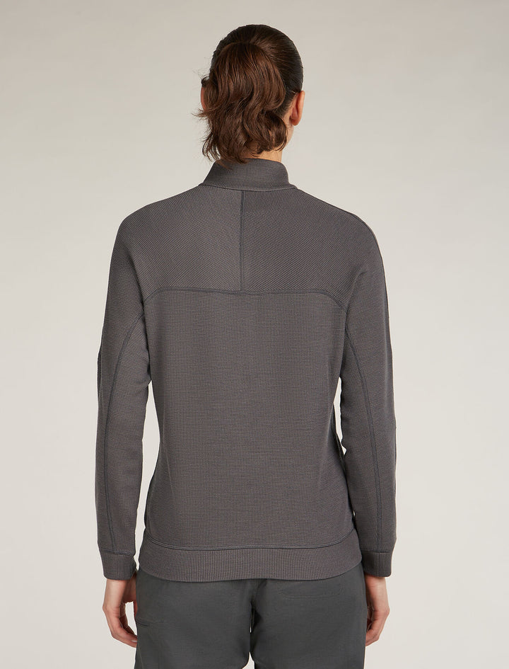 Womens 260 Waffle Knit Wander LLS  1/2Zip Top Obsidian  0A577V