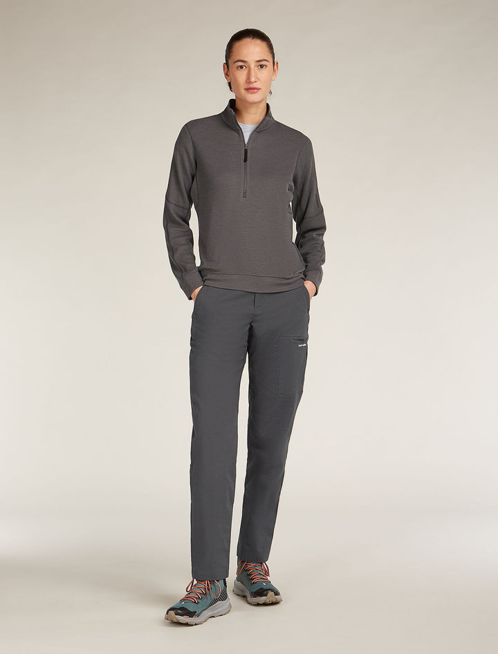 Womens 260 Waffle Knit Wander LLS  1/2Zip Top Obsidian  0A577V