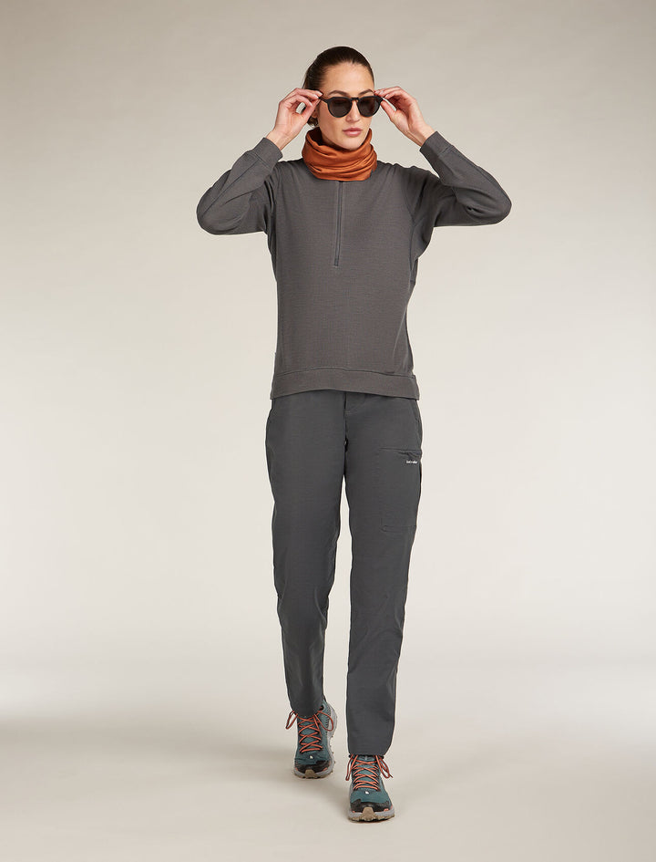 Womens 260 Waffle Knit Wander LLS  1/2Zip Top Obsidian  0A577V