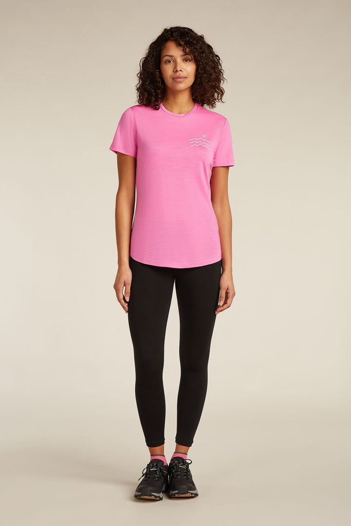 Womens Merino Blend 125 Cool-Lite™ Sphere S S T-Shirt Across the Peaks pop 0A577Y