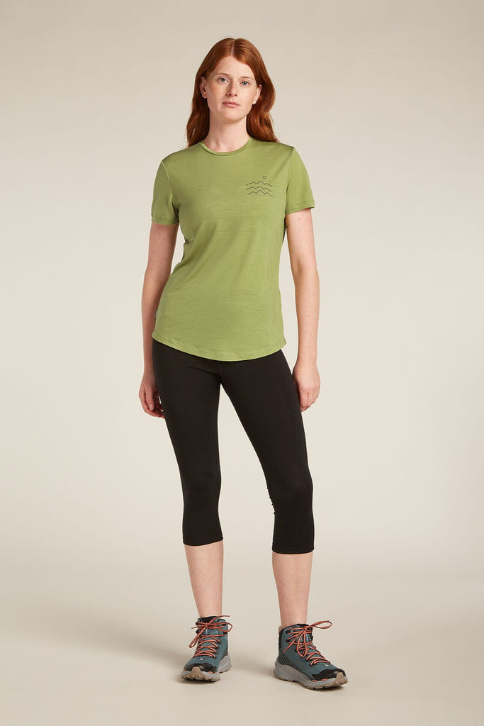 Womens Merino Blend 125 Cool-Lite™ Sphere S S T-Shirt Across the Peaks Olive 0A577Y