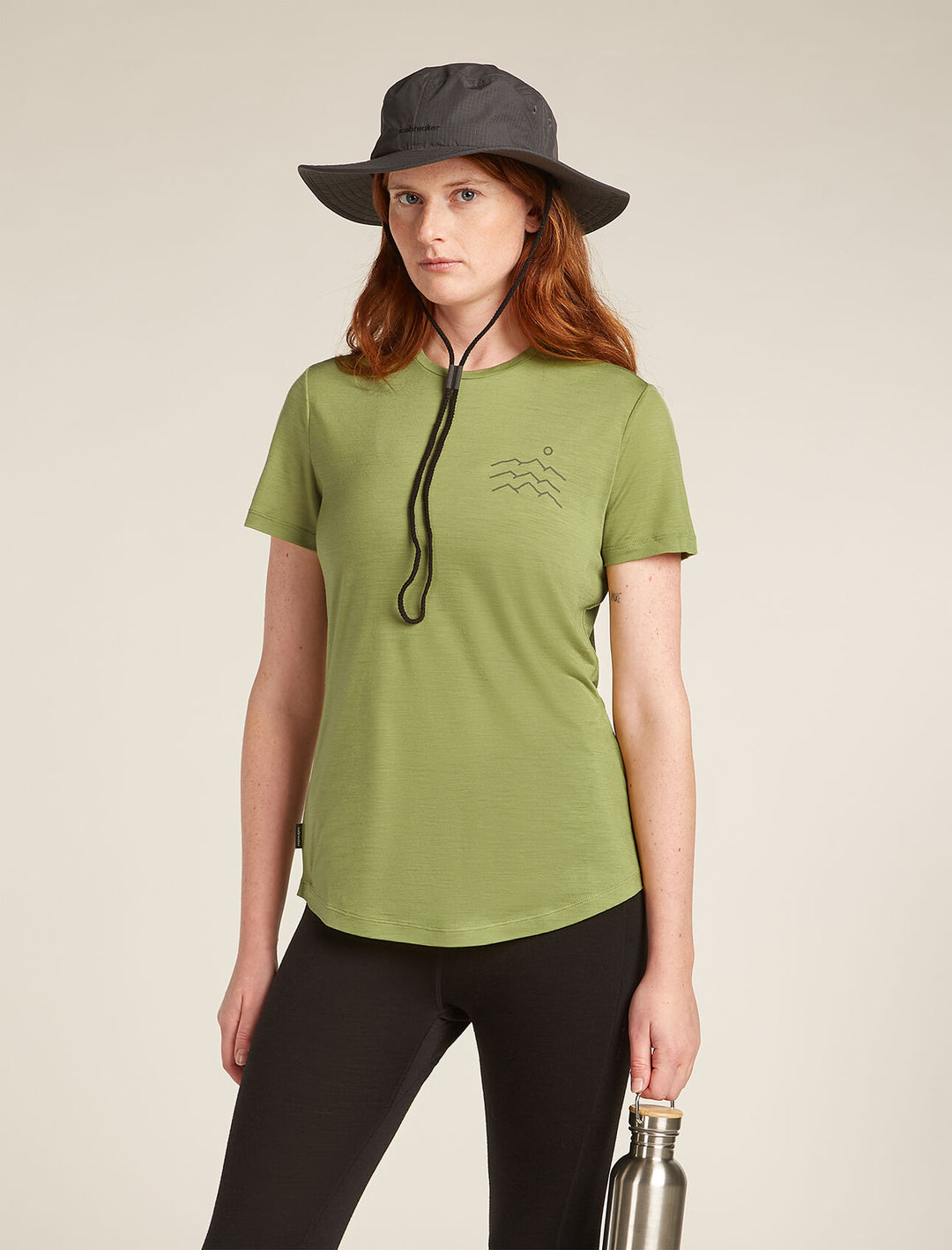 Womens Merino Blend 125 Cool-Lite™ Sphere S S T-Shirt Across the Peaks Olive 0A577Y