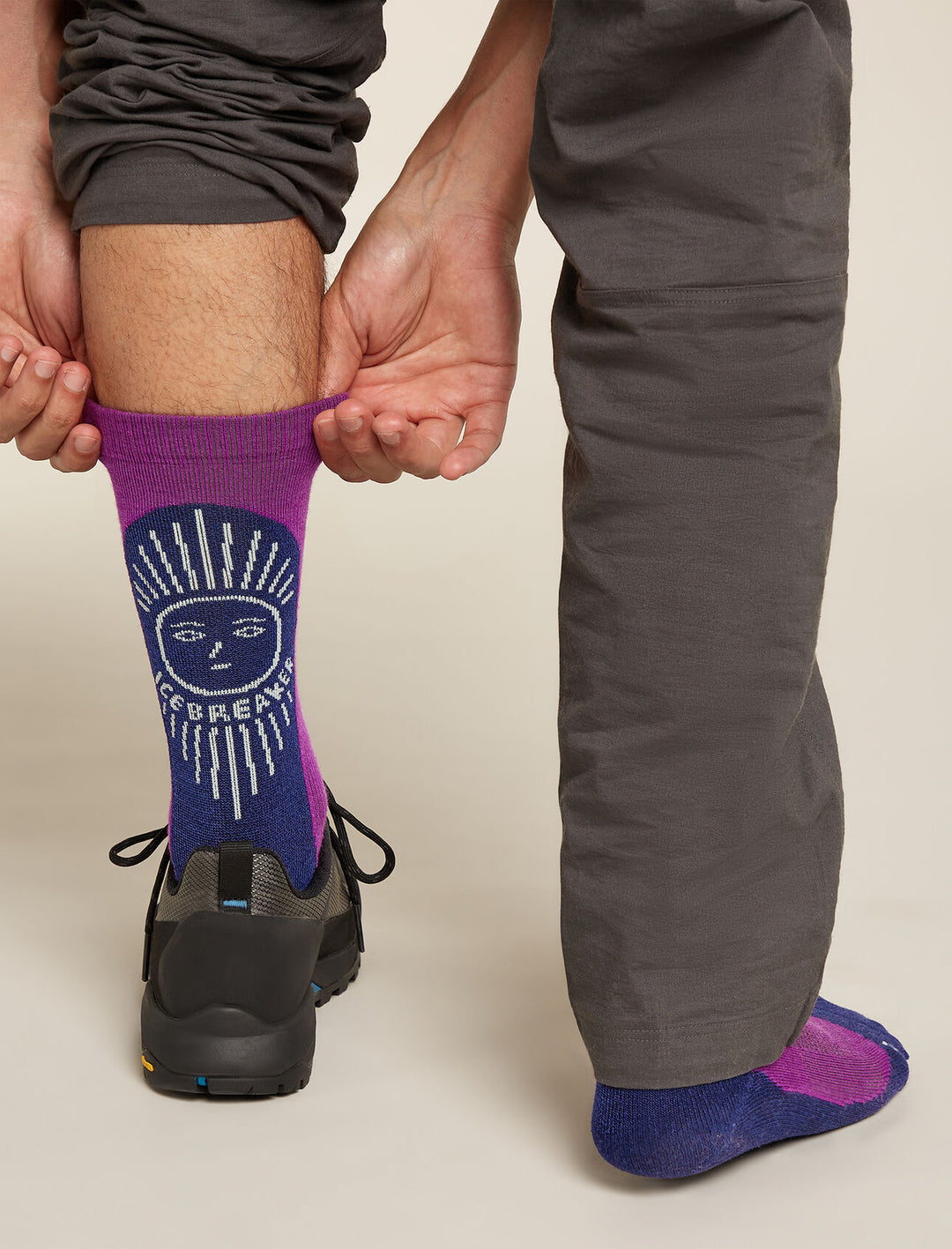 Mens Merino Hike+ Light Crew Socks IB Solar Passion/Royal Navy 0A578U