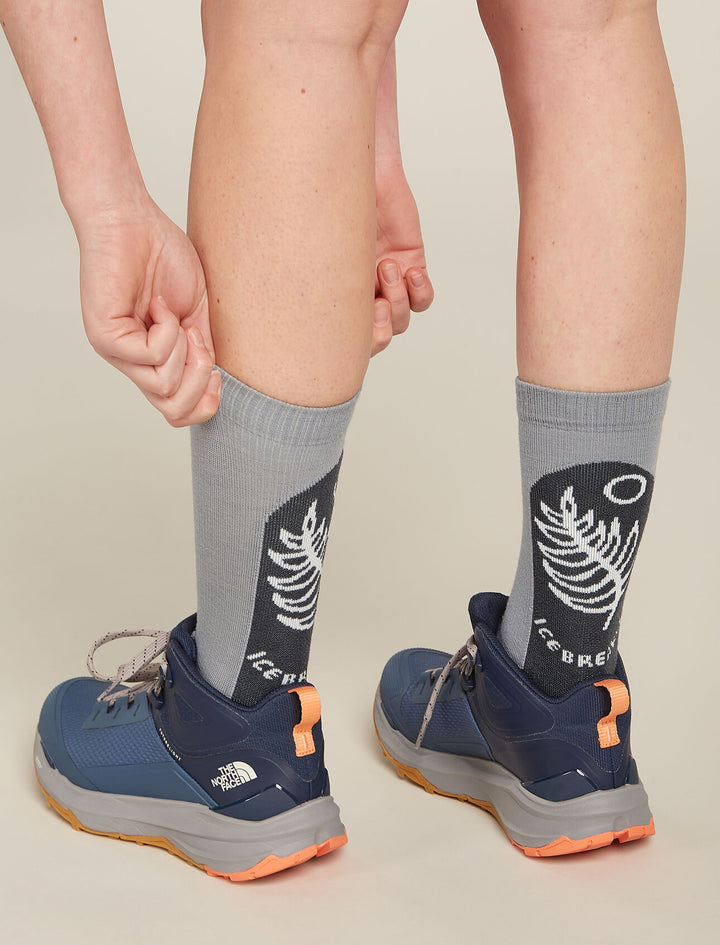Womens Merino Hike+ Light Crew Socks Fresh Fern Alloy/Obsidian 0A578V