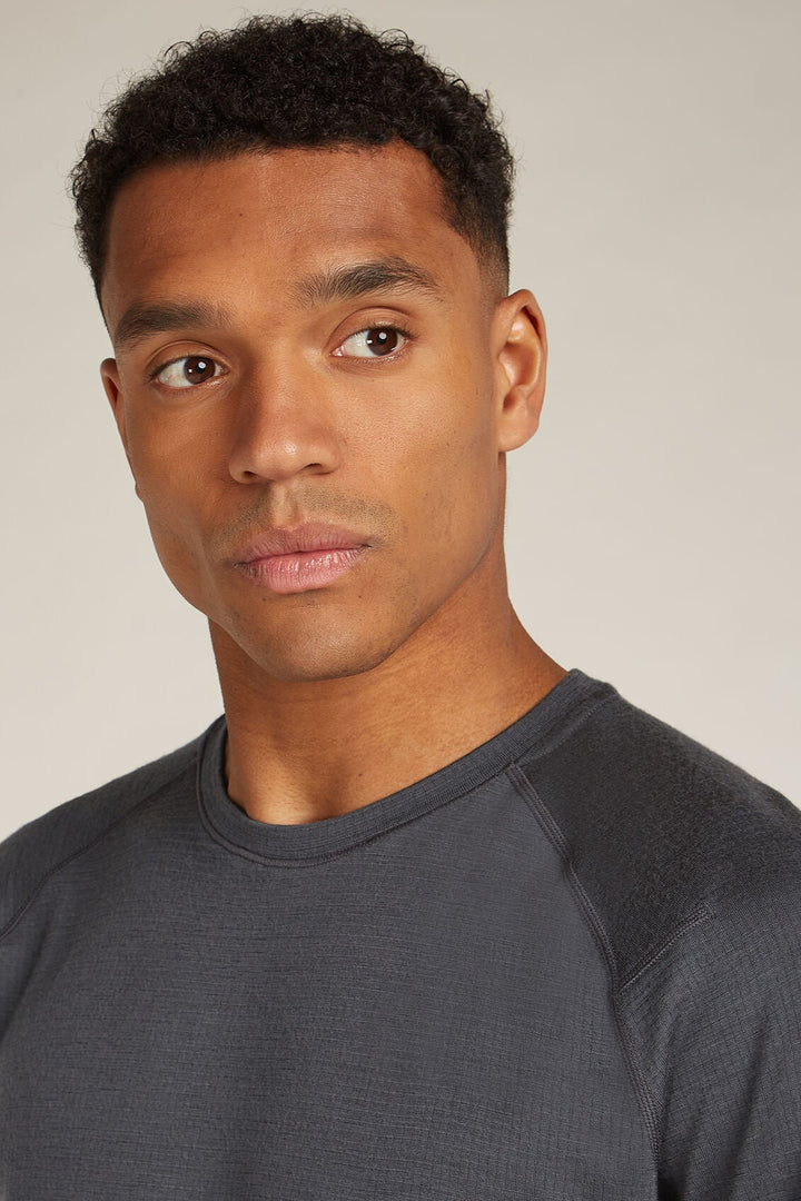 Mens Merino 200 Waffle Elevation S/S T-Shirt Obsidian  0A5793