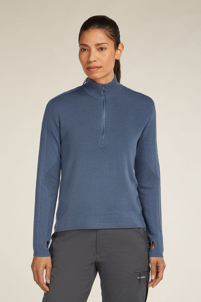 Womens Merino icebreaker Anniversary Original Long Sleeve Half Zip