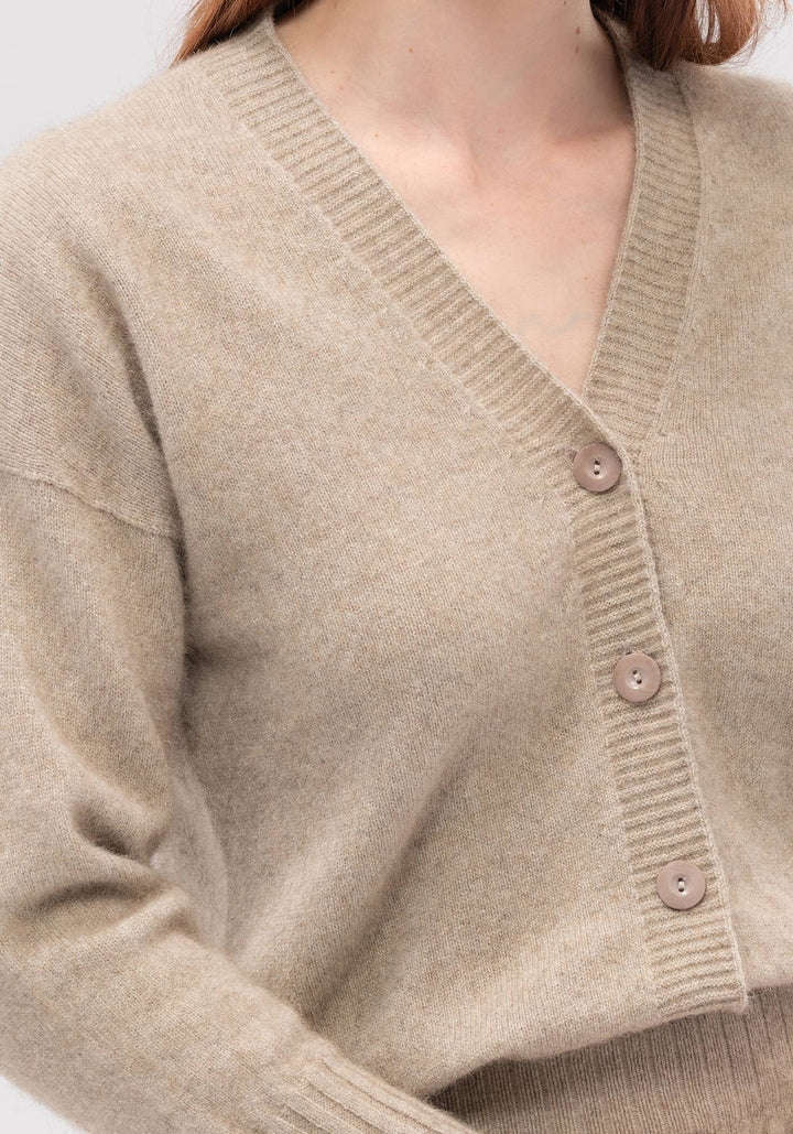 Womens Karo Cardi  Latte 100207